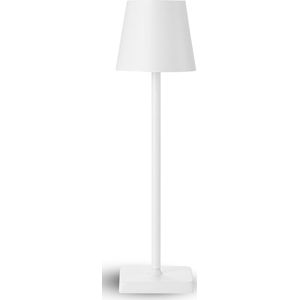Lumi Tafellamp Oplaadbaar - Draadloos en Dimbaar - Moderne Touch Lamp - Tafellamp buiten - Bureaulamp Woonkamer - Nachtlamp Slaapkamer - Leeslamp - 5200mAh accu - IP65 Waterdicht - Industrieel - 38 cm - Wit