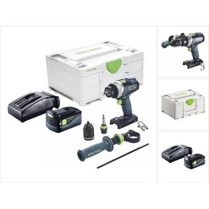 Festool TPC 18/4 I-Basic accu klopboormachine 18 V 75 Nm borstelloos + 1x accu 5.0 Ah + lader + systainer
