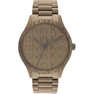 Calvin Klein CK25200343 Iconic Heren Horloge - Mineraalglas - Staal - Zwart - 42 mm breed - Quartz - Vouw/Vlindersluiting - 3 ATM (spatwater)