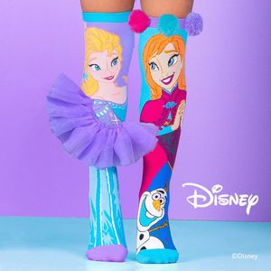 Frozen Disney Sokken - Elsa en Anna - Kinder Sokken - Vrolijke Sokken - Hoge Sokken One Size