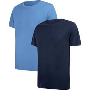Undiemeister T Shirt Heren - Casual Fit T-shirt - 2-Pack - Donkerblauw & Lichtblauw - Mellowood Tencel - Ademend en Temperatuurregulatie - Korte mouwen - Ronde hals - Maat XL