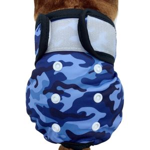 Sharon B - Loopheidbroekje voor honden - Camo blauw - Maat S - Wasbaar