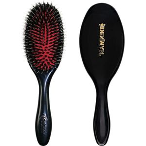 Cushion Hair Brush Medium Soft Nylon Quill Boar Bristles Porcupine Style Blowdrying Refreshing Hair Black P081M