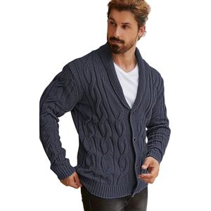 Bovista Cardigan Heren - Vest - Knopen - Warm - Gebreid Vest - Beige - S