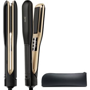 MAE® Steam Straight - Stijltang met Stoom - Professionele Stoomstijltang - zwart