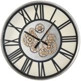 ESPRIT - Wandklok - Zwart - Metaal - Kristal - 60 x 8 x 60 cm