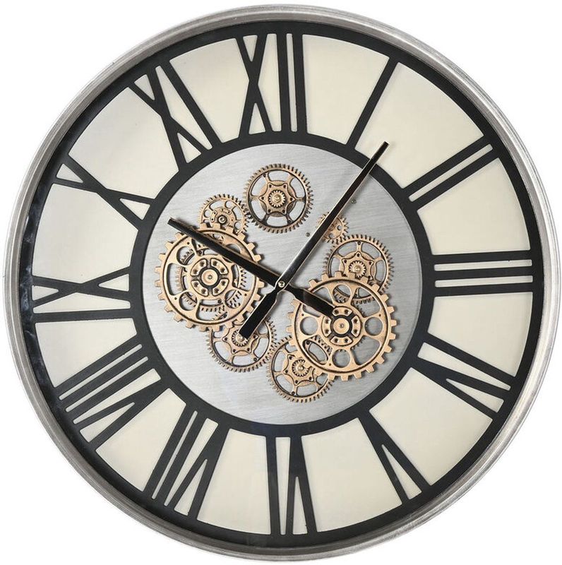 ESPRIT - Wandklok - Zwart - Metaal - Kristal - 60 x 8 x 60 cm