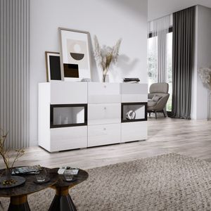 Meubel Square - Dressoir Belix - Hoogglans Wit - Commode