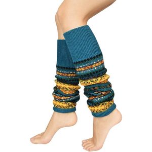Beenwarmers voor dames, lange winter, beenwarmers, Boheemse stijl, gebreid, dikke beenwarmers, overknee, kousen, 1 of 2 paar, dansen, kous, gebreid, gehaakte sokken, legging, kerstkous - Blauw 1 paar