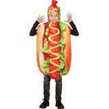 Wilbers & Wilbers - Eten & Drinken Kostuum - Hotdog Met Extra Veel Mosterd Kind Kostuum - Multicolor - One Size - Carnavalskleding - Verkleedkleding