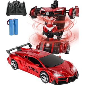 Bestuurbare auto voor jongens - Rc auto - Inclusief 2 accu's - Transformers speelgoed - afstandsbestuurbare auto