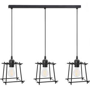 TooLight Moderne Hanglamp - E27 - 3 Lichtpunten - 50 x 108 cm - Zwart