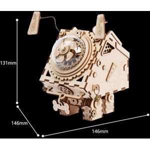 Robotime Seymour AM480 - Houten Modelbouw, Sinterklaas Speelgoed Kerst Cadeau - Muziekdoos - Steampunk - DIY, Sinterklaas Speelgoed Kerst Cadeau