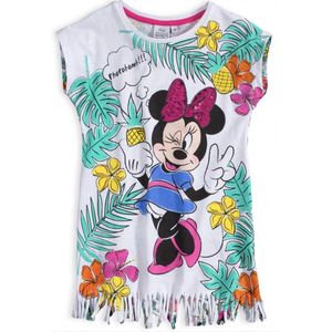 Disney Minnie Mouse zomer jurk - Photobomb! - wit/multi - maat 122/128 (8 jaar)