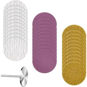 Allecto plus - 60-delig gekleurd pedicureschuurpapier voor dode huid en eelt verwijderen van voetzolen - Zandstukset met lager - Vervangend schuurpapier