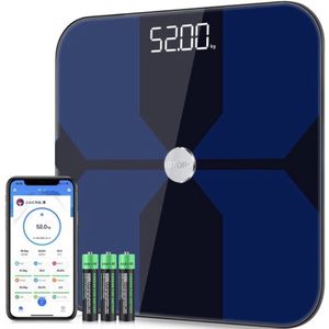 Stemily Slimme Weegschaal - Lichaamsanalyse - Smart - Met App - WiFi & Bluetooth - 15 metingen - 26 cm x 26 cm x 2.3 cm