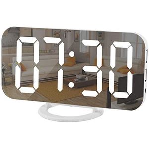 Digitale wekker met Spiegel Display en USB-oplaadpoorten - 6,5 Inch LED Alarmklok