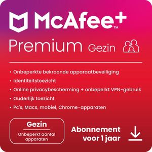 McAfee+ Premium - Familie - Onbeperkt Aantal Apparaten - 1 Jaar - NL - Download