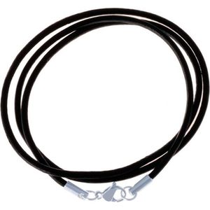 Leren ketting - Koord ketting - Heren ketting - Zwart- LGT Jewels- 3mm - 70cm