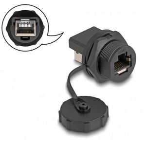 Delock - RJ45 Cat.6A - Koppeling - Zwart - IP67 Stof- en Waterdicht