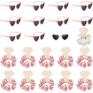 Vrijgezellenbril Team voor Bruiloftsfeest - 22 Stuks - Bruid en Bruidsmeisjes - Feestbrillen - Wit en Roze