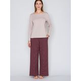 JOOP! - Cosy - Harembroek - Donkerrood/Wit - Loosefit - Elastische Taille