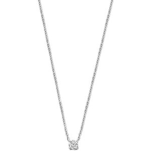 Zilver - Gerhodineerde Collier - Zirkonia - 41,5 cm + 3 cm