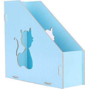 A4 Staande verzamelaar houten organizer - kattenvorm - tafelorganisator - meisjes - zelfgemonteerd - papierhouder - desktopfile - bestand tegen kranten - tijdschriftenverzamelaar - kantoor - school - thuis tijdschriftenhouder wand