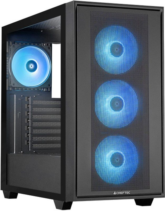 Chieftec - Hunter 3 - Midi Tower Behuizing - Zwart - Ondersteunt 360 mm Radiatoren en 425 mm GPU's