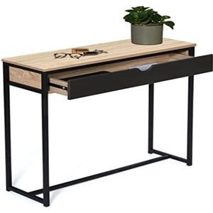 Console met 1 lade, zwart, Boston industrieel design