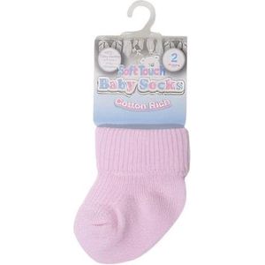 Soft Touch premature Babysokken Meisjes Katoen Roze 2-delig - Maat 44-48