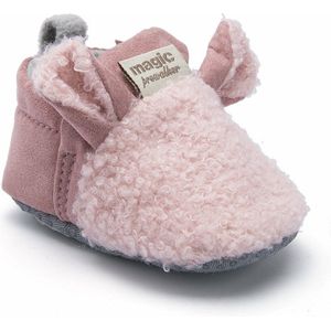 Roze warme en schattige babyslofjes van Baby-Slofje maat 12-18 maanden, 13 cm zool