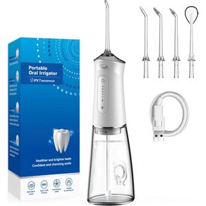 Waterflosser - Water - Monddouche - Tongschraper - USB - Accu - Wit