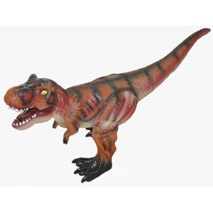Grote bruine plastic T-Rex dinosaurus 63 cm - Prehistorische dieren dinosaurus speelgoed