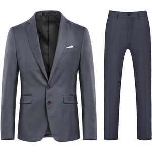 Allthemen Heren Twee knoops Pak Middenspleet - Tonsurton pantalon met 9 utility zakken -XS