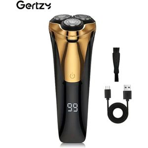 2in1 Gertzy Scheerapparaat - Digitale 3koppen Body Shaver + Precisie/Baardtrimmer - Usb-Oplaadbare 2in1 Shaver - Perfecte Reiseditie + Reisslot - Ultieme Lichaamshaar Verzorging - Zwart, Goud
