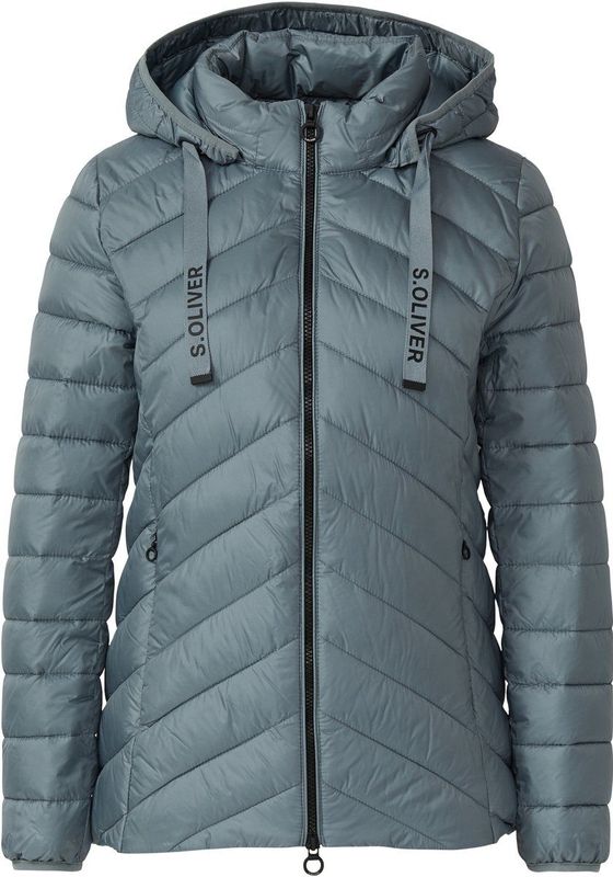 s.Oliver RED LABEL - Gewatteerd Jack - Shaped Fit - Effen - Met Labelprint