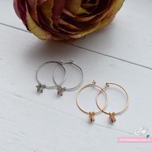 Oorbellen oorringen Boho Ster - Zilver