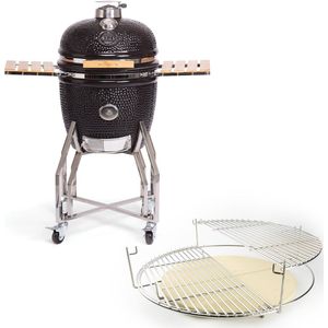 Yakiniku - Kamado - Large - 19Inch - Inclusief Onderstel En Zijtafels - Inclusief Pro Set - Houtskool - Kamado Grill - 49cm Grilloppervlak