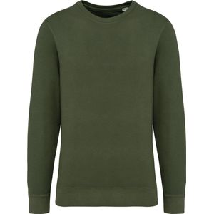 Biologische unisex sweater 'Terry' lange mouwen Washed Organic Khaki - XS