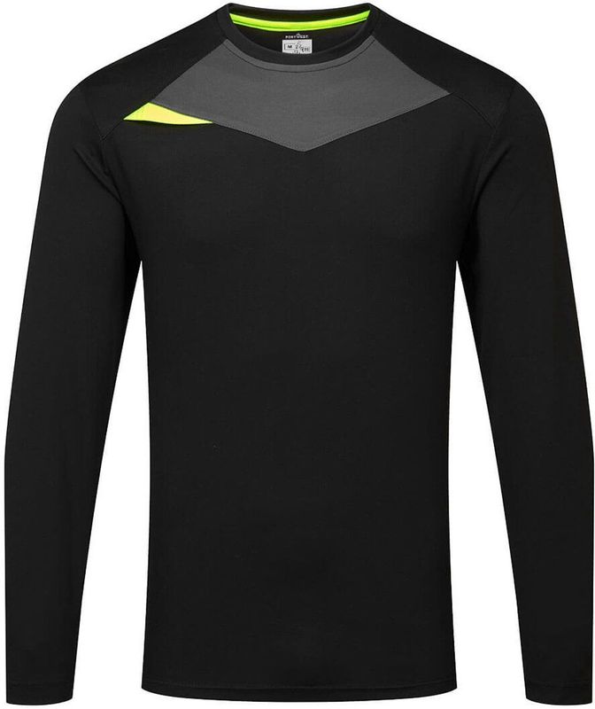 Portwest - DX4 T-shirt L/M DX415 - Zwart - Lange Mouwen