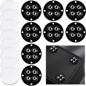 8 stuks zwarte zelfklevende draaibare wielen - mini-zwenkwielen - kogelwielen - meubels - 360 graden - thuis - bagage .