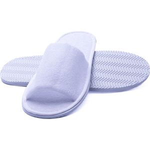 Nesto's® Hotel Slippers - Wegwerp Pantoffels - Gasten Sloffen - Sauna - Wellness - Spa - Badstof - Open Neus - Maat 36-42 - Wit