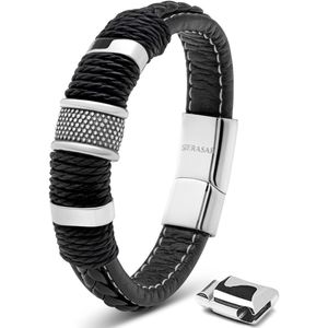 SERASAR Armband voor Heren [Ring] - Zilver 17cm - Magnetische Roestvrijstalen Sluiting