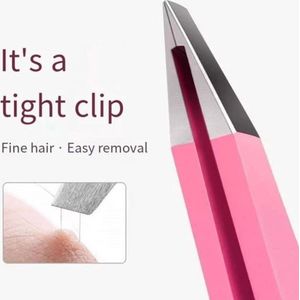 Pincet - Tweezer - Epileren - RVS - Roze