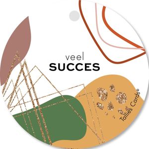 Tallies Cards - kadokaartjes  - bloemenkaartjes - Succes - Abstract - set van 5 kaarten - succes - geluk - wens - 100% Duurzaam