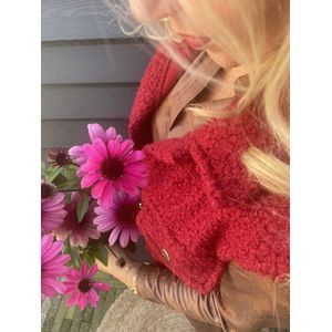 Hill Fashion - Gilet - Bouclé - Lieke - Rood - Maat SM