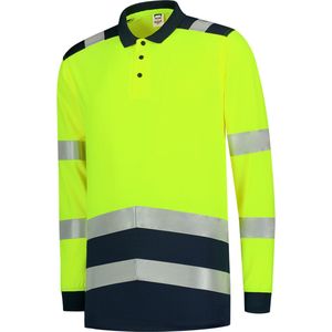Tricorp Poloshirt High Visibility Bicolor Lange Mouw 203008 - Geel - Maat 6XL