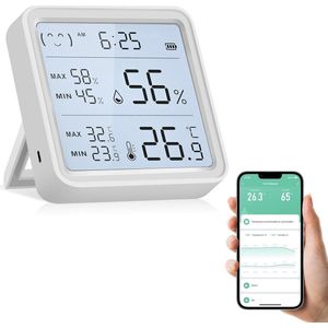 Lexium Wifi thermometer - Hygrometer - Luchtvochtigheidsmeter - Wifi thermostaat - Bluetooth thermometer - Thermometer app