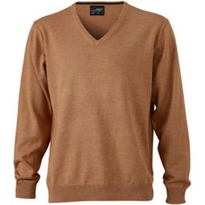 James and Nicholson Heren V-hals pullover (Kameelbruin)